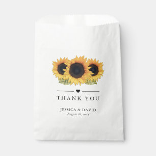 Rustic Country Sunflower Thank You Wedding Favour Bags
