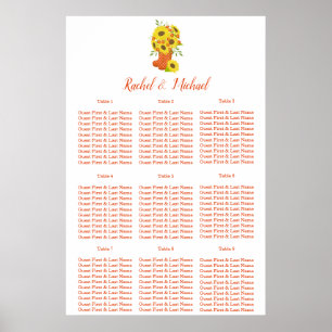 Rustic Country Sunflower theme Wedding Poster
