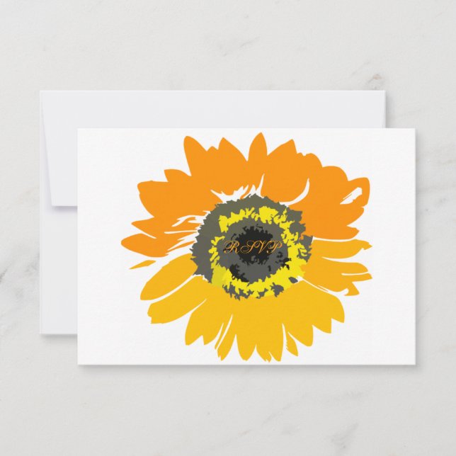 Rustic Country Sunflower Wedding RSVP Cards (Front)