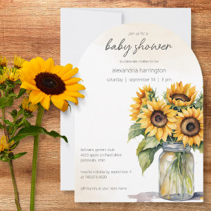 Rustic Country Sunflowers Baby Shower  Invitation