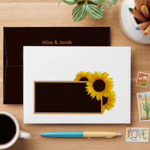 Rustic Country Sunflowers - Floral Wedding Envelope