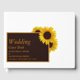 Rustic Country Sunflowers - Floral Wedding Guest Book