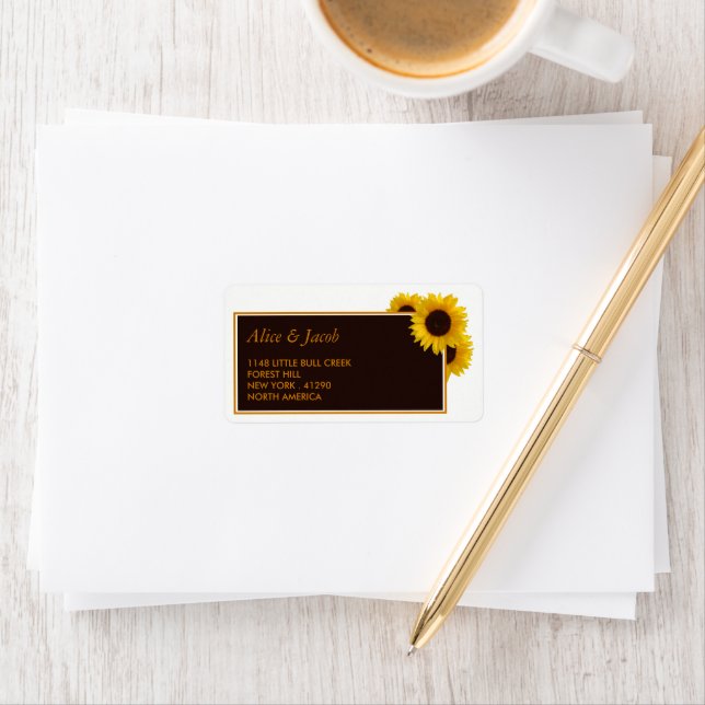 Rustic Country Sunflowers - Floral Wedding Label (Insitu)