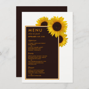 Rustic Country Sunflowers - Floral Wedding Menu