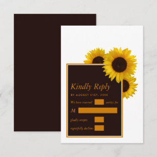 Rustic Country Sunflowers - Floral Wedding RSVP Card