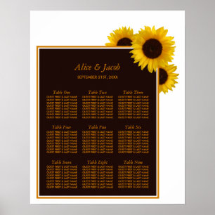 Rustic Country Sunflowers - Floral Wedding Seating Poster