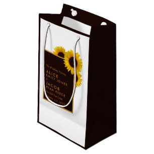 Rustic Country Sunflowers - Floral Wedding Small Gift Bag