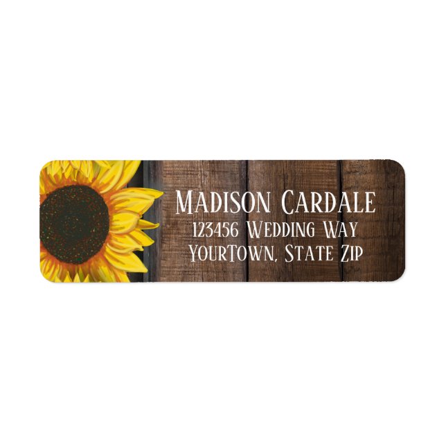 Rustic Country Sunflowers Personalised Wedding (Front)