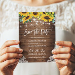 Rustic Country Sunflowers Save the Date Magnet<br><div class="desc">Rustic Country Sunflowers Save the Date Magnetic Card</div>