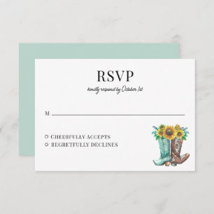 Rustic Country Sunflowers Wedding Response Card