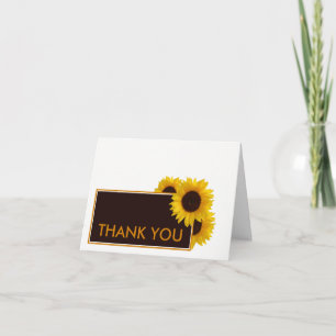 Rustic Country Sunflowers - Wedding Thank You Card