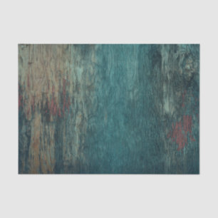 Rustic Country Teal Wood Grain Tissue Paper
