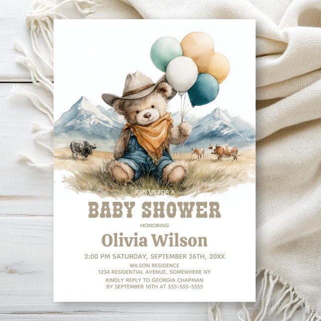 Rustic Country Teddy Bear Baby Shower Invitation (Creator Uploaded)