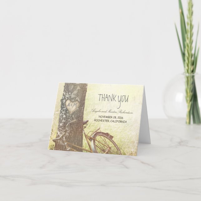 rustic country thank you cards with tree (Front)