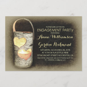 Rustic Country Tree Candle Engagement Party Invitation