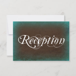 Rustic Country Turquoise Brown Reception Cards