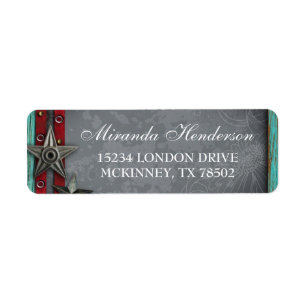 Rustic Country Turquoise Wood Chalkboard Label