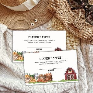 Rustic Country Veggie Diaper Raffle Baby Shower Enclosure Card