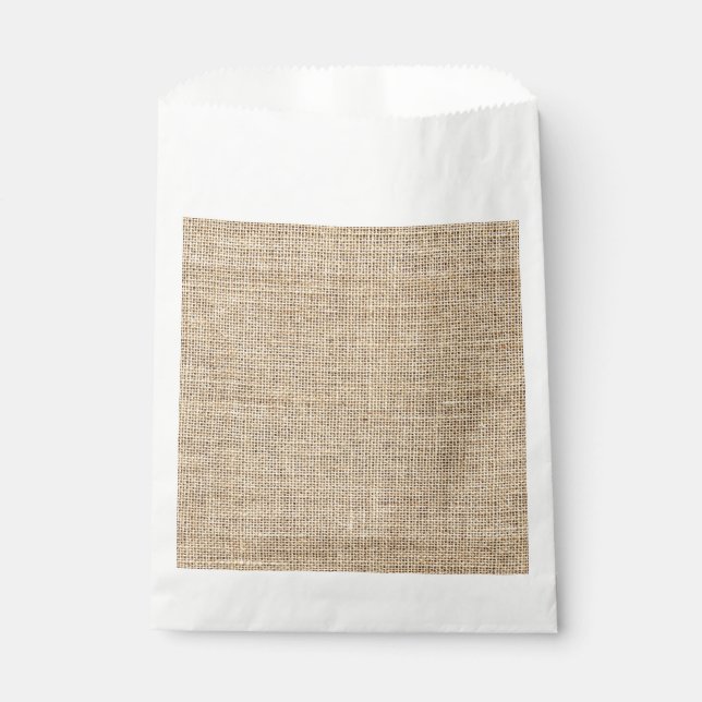 Rustic Country Vintage Burlap Favour Bags (Front)