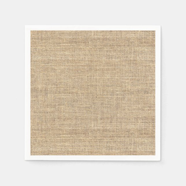 Rustic Country Vintage Burlap Napkin (Front)
