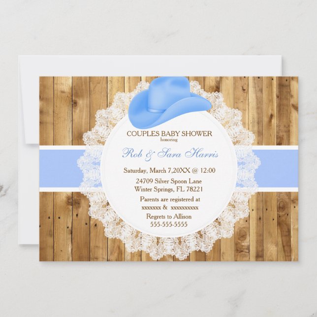 Rustic Country Vintage Camo Baby Shower Invite (Front)