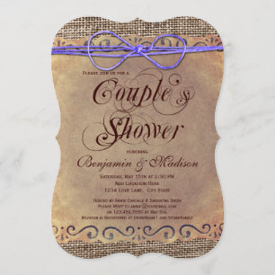 Rustic Country Vintage Couple's Shower Invitations