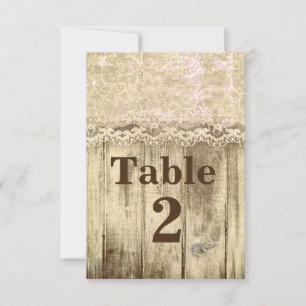Rustic Country Vintage Lace Table Number Card
