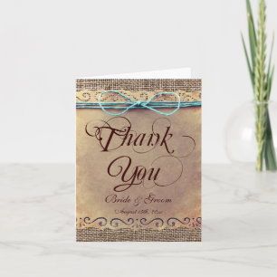 Rustic Country Vintage Wedding Thank You Cards