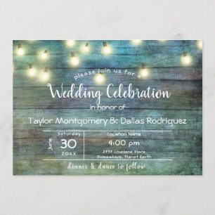 Rustic Country   Vintage Wood   Brown Invitation