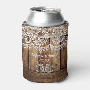 Rustic Country Wedding Can Cooler