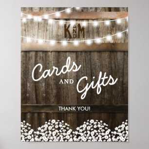 RUSTIC COUNTRY WEDDING CARDS AND GIFTS POSTER