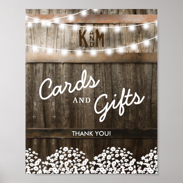 RUSTIC COUNTRY WEDDING CARDS AND GIFTS POSTER (Front)