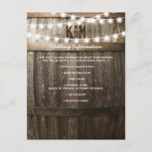 Rustic Country Wedding Details   String of Lights Enclosure Card