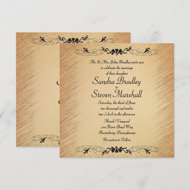 Rustic Country Wedding Invitation (Front/Back)