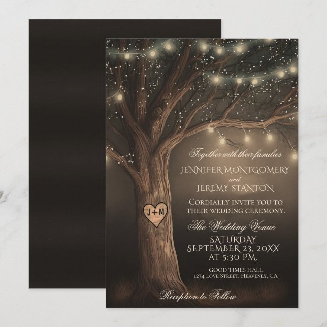 Rustic Country Wedding Invitation (Front/Back)