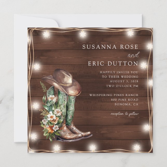 Rustic Country Wedding Invitation (Front)