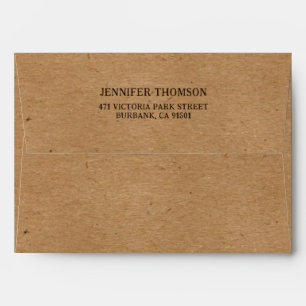 Rustic Country Wedding Kraft Paper Return Address Envelope