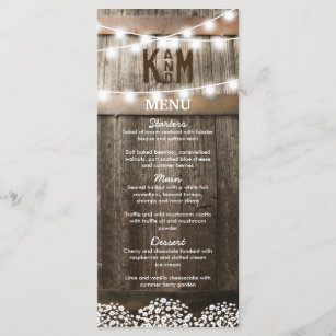 Cowboy Wedding Menus Zazzle Co Uk