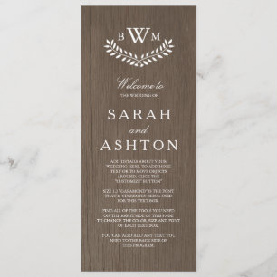 Rustic Country Wedding Program Programme