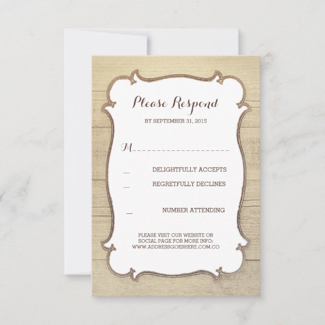 Rustic Country Wedding RSVP Cards (Front)