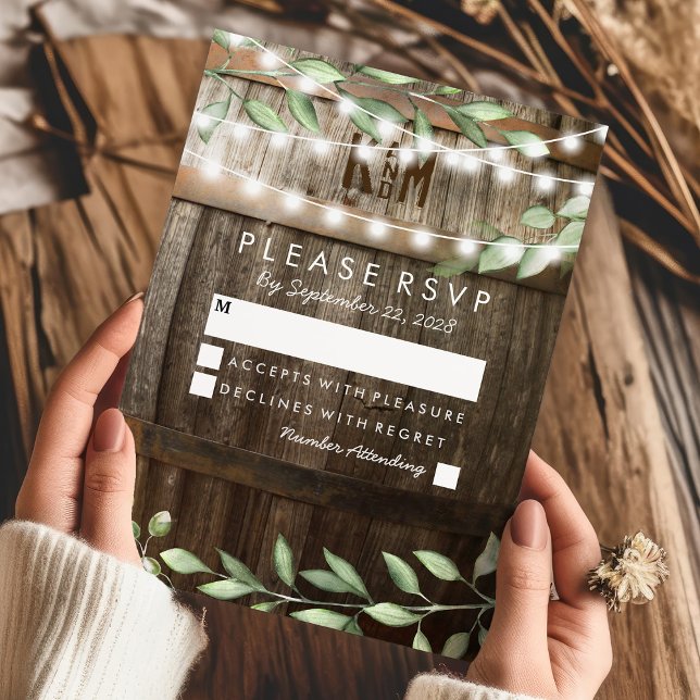Rustic Country Wedding RSVP | Greenery Foliage (Creator Uploaded)