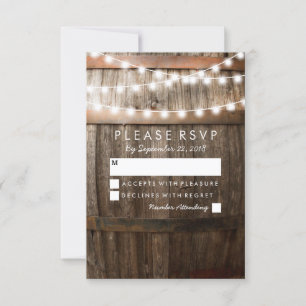 Rustic Country Wedding RSVP String of Lights