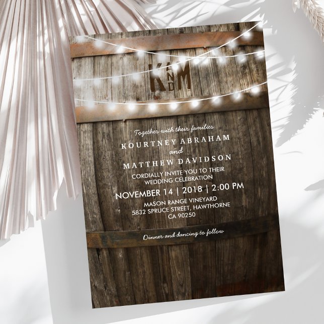 Rustic Country Wedding | String of Lights Invitation (Creator Uploaded)