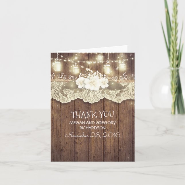 Rustic Country Wedding Thank You (Front)