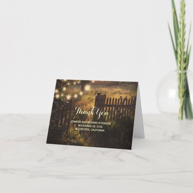 Rustic Country Wedding Thank You (Front)