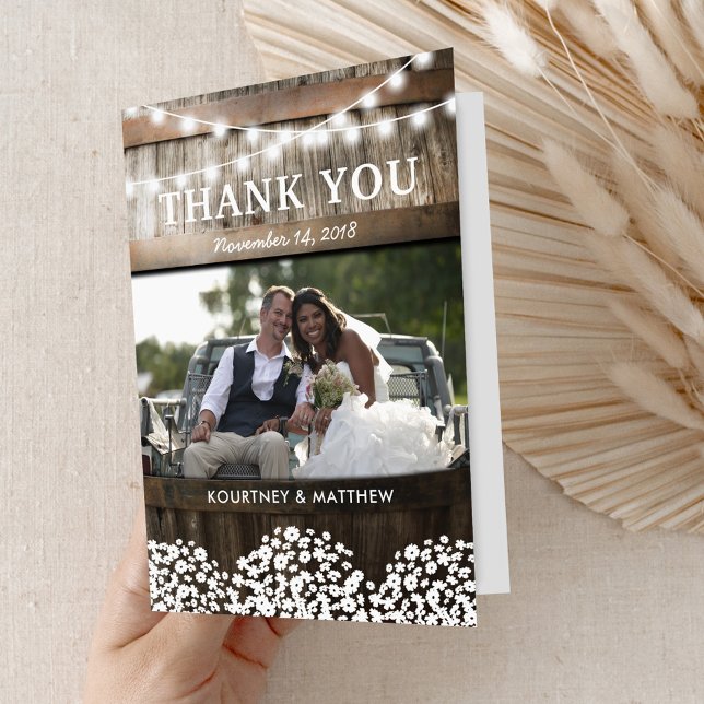 Rustic Country Wedding Thank You Card (Creator Uploaded)