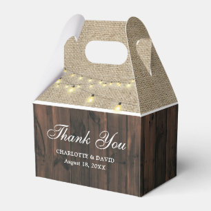 Rustic Country Wedding Thank You Favour Box