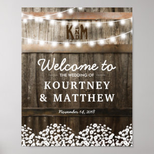 Rustic Country Wedding Welcome Sign