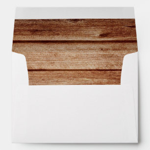 Rustic Country Western Brown Wood Vintage Wedding Envelopes