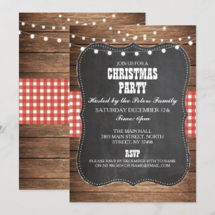 Rustic Country Western Christmas Dinner Day Party Invitation